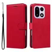 OnePlus 15 5G Plånboksfodral Solid Färg Konstläder (Röd)