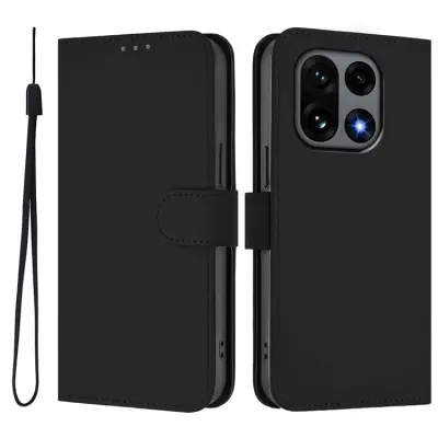 OnePlus 15 5G Plånboksfodral Solid Färg Läder (Svart)