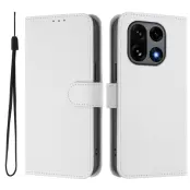 OnePlus 15 5G Plånboksfodral Solid Färg Läder (Vit)