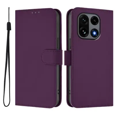 OnePlus 15 5G Plånboksfodral Solid Färg Läder (Voilet)