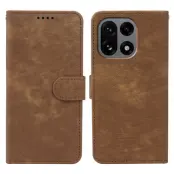 OnePlus 15 5G Plånboksfodral Striped Texture Läder (Brun)