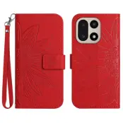 OnePlus 15 5G Plånboksfodral Sunflower Imprint Konstläder (Röd)