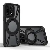 OnePlus 15 Mobilskal MagSafe Silikon Hollow Kickstand (Svart)