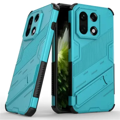 OnePlus 15 Mobilskal PC + TPU Shockproof Kickstand - Blå (Babyblå)