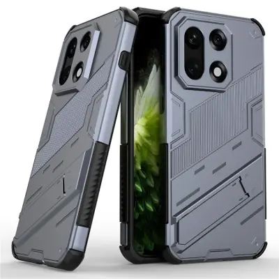 OnePlus 15 Mobilskal PC + TPU Shockproof Kickstand - Grå (Grå)