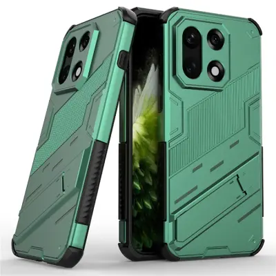 OnePlus 15 Mobilskal PC + TPU Shockproof Kickstand - Grön (Grön)