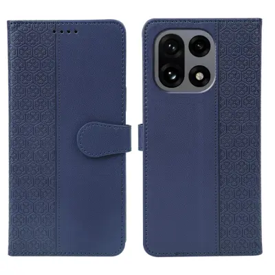 OnePlus 15 Plånboksfodral Clasp Four Leaf Clover Läder (Blå)