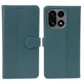 OnePlus 15 Plånboksfodral Clasp Four Leaf Clover Läder (Grön)