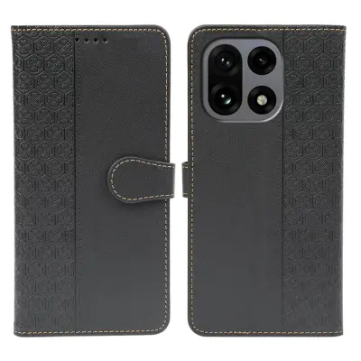 OnePlus 15 Plånboksfodral Clasp Four Leaf Clover Läder (Svart)