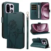 OnePlus 15 Plånboksfodral Dandelion Imprint Konstläder (Blå)