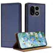 OnePlus 15 Plånboksfodral L-Shaped Grid Pattern Läder (Blå)