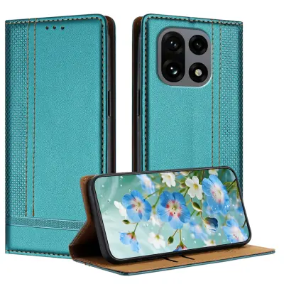 OnePlus 15 Plånboksfodral L-Shaped Grid Pattern Läder (Grön)