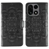 OnePlus 15 Plånboksfodral Mandala Imprinted PU Läder (Svart)