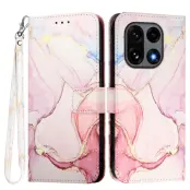 OnePlus 15 Plånboksfodral Marble Pattern Konstläder (Roséguld)