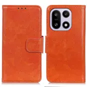 OnePlus 15 Plånboksfodral Nappa Texture Äkta läder - Orange (Orange)