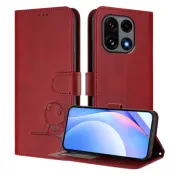 OnePlus 15 Plånboksfodral Panda Imprint RFID Blocking (Vinröd)