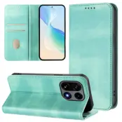 OnePlus 15 Plånboksfodral Retro RFID-Skydd Konstläder (Mintgrön)