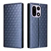 OnePlus 15 Plånboksfodral Rhombus Imprinted PU Läder (Blå)