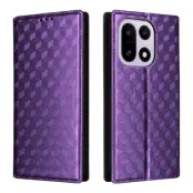 OnePlus 15 Plånboksfodral Rhombus Imprinted PU Läder (Lila)