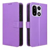 OnePlus 15 Plånboksfodral Strap Diamond Texture Läder (Lila)