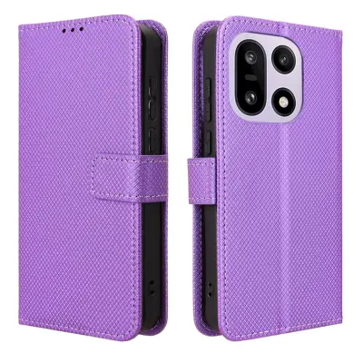 OnePlus 15 Plånboksfodral Strap Diamond Texture Läder (Lila)