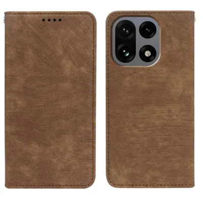 OnePlus 15 Plånboksfodral Strong Striped Läder (Brun)