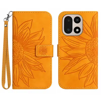 OnePlus 15 Plånboksfodral Sunflower Imprint Konstläder (Gul)