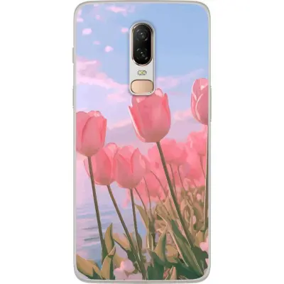 Mobilskal till OnePlus 6 med Rosa Tulpaner