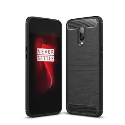 Carbon Brushed Flexicase Skal till OnePlus 6T - Svart