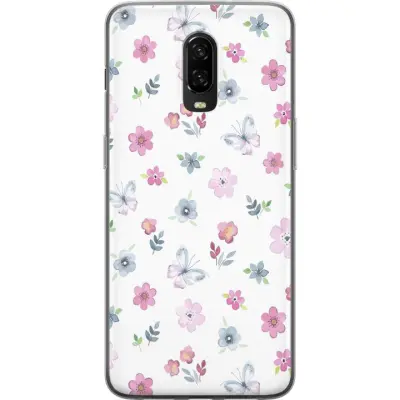 Mobilskal till OnePlus 6T med Blommor och fjärillar
