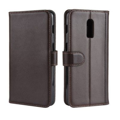 Genuine Split Plånboksfodral till OnePlus 6T - Brun