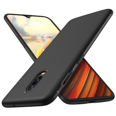 Twill Texture Flexicase Skal till OnePlus 6T - Svart