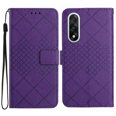 OnePlus Nord 5 Plånboksfodral Litchi Imprint - Mörklila