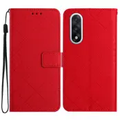 OnePlus Nord 5 Plånboksfodral Litchi Imprint - Röd