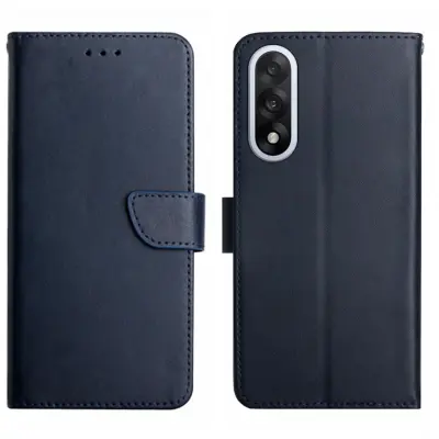 OnePlus Nord 5 Plånboksfodral Nappa textur Äkta läder - Blå