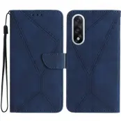 OnePlus Nord 5 Plånboksfodral Präglad Läder - Blå