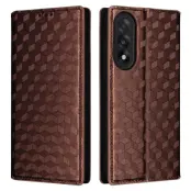 OnePlus Nord 5 Plånboksfodral Rhombus Imprint - Brun