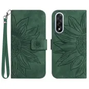 OnePlus Nord 5 Plånboksfodral Sunflower Imprint - Mörkgrön