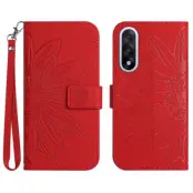 OnePlus Nord 5 Plånboksfodral Sunflower Imprint - Röd