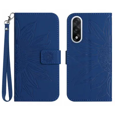 OnePlus Nord 5 Konstläder Plånboksfodral Sunflower Imprint - Blå