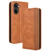 OnePlus Nord CE5 5G Plånboksfodral Retro Texture Konstläder (Brun)