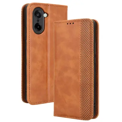 OnePlus Nord CE5 5G Plånboksfodral Retro Texture Konstläder (Brun)