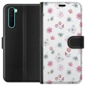 Plånboksfodral till OnePlus Nord med Blommor och fjärillar