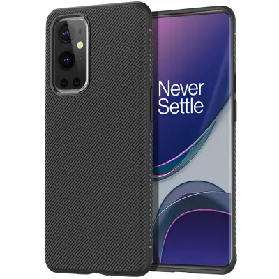 Twill Texture Flexicase Skal till Oneplus 9 Pro - Svart