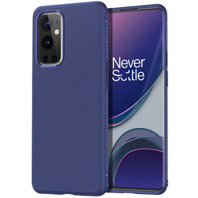Twill Texture Flexicase Skal till Oneplus 9 Pro - Blå