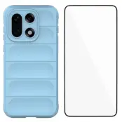 WANLONFENG OnePlus 15 5G Mobilskal med Härdat Glas (Babyblå)