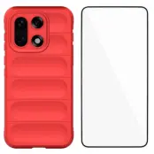 WANLONFENG OnePlus 15 5G Mobilskal med Härdat Glas (Röd)