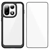 WANLONFENG OnePlus 15 Mobilskal Acrylic med Härdat Glas (Svart)