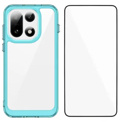 WANLONFENG OnePlus 15 Mobilskal Acrylic med Härdat Glas (Transparent Blå)