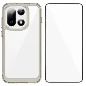 WANLONFENG OnePlus 15 Mobilskal Acrylic med Härdat Glas (Transparent Grå)